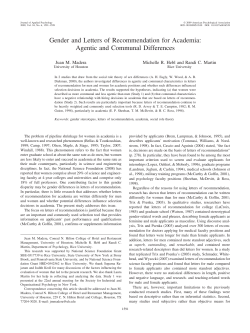 Gender and Letters of Recommendation for Academia: Agentic and Communal Differences
