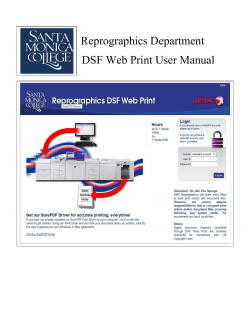 Reprographics Department DSF Web Print User Manual