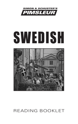 SWEDISH PIMSLEUR reading booklet SIMON &amp; SCHUSTER’S