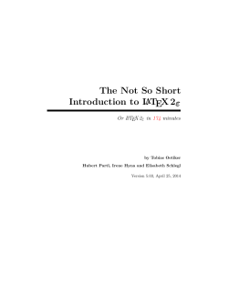 The Not So Short Introduction to L ε A