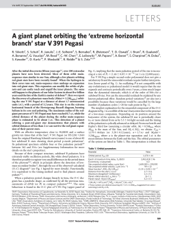 LETTERS A giant planet orbiting the ‘extreme horizontal