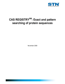 CAS REGISTRY : Exact and pattern searching of protein sequences