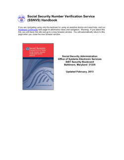Social Security Number Verification Service (SSNVS) Handbook