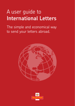 A user guide to International Letters The simple and economical way