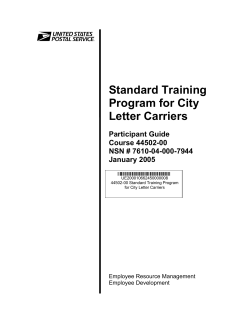 Standard Training Program for City Letter Carriers Participant Guide