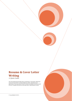 Resume &amp; Cover Letter Writing A Quick Guide
