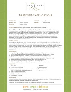 BARTENDER APPLICATION