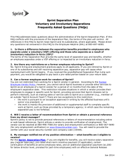 Sprint Separation Plan Voluntary and Involuntary Separations Frequently Asked Questions (FAQs)