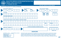 SELECTIVE SERVICE SYSTEM REGISTRATION FORM Register online (www.sss.gov) or complete this form