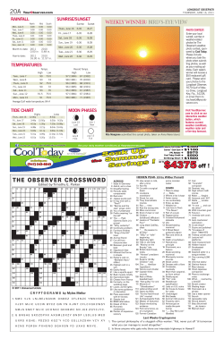 20A THE  OBSERVER  CROSSWORD
