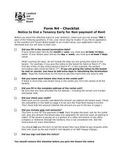 Form N4 - Checklist