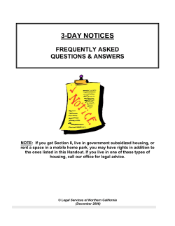 3-DAY NOTICES  FREQUENTLY ASKED QUESTIONS &amp; ANSWERS