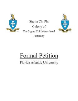 Formal  Petition Florida  Atlantic  University Sigma  Chi  Phi