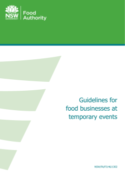 Guidelines for food businesses at temporary events NSW/FA/FI146/1302