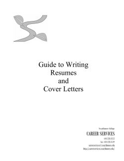 Guide to Writing Resumes and Cover Letters