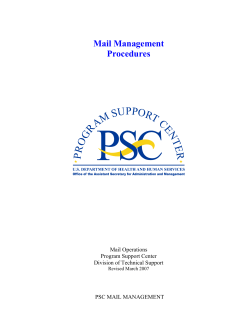 Mail Management Procedures Mail Operations