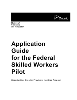 Application Guide for the Federal Skilled Workers