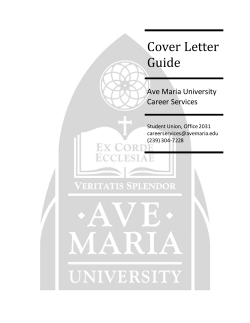 Cover Letter Guide Ave Maria University