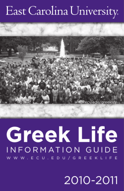 Greek Life 2010-2011 www.ecu.edu/greeklife