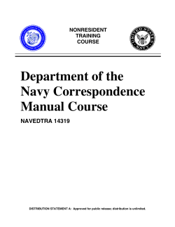 Department of the Navy Correspondence Manual Course NAVEDTRA 14319