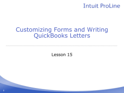 Customizing Forms and Writing QuickBooks Letters Lesson 15 1