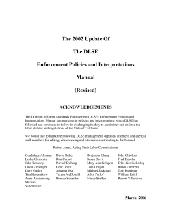 The 2002 Update Of The DLSE Enforcement Policies and Interpretations Manual