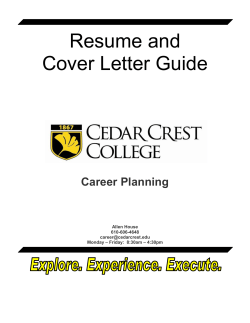 Resume and Cover Letter Guide Career Planning