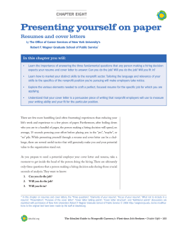 Presenting yourself on paper Resumes and cover letters Chapter eight