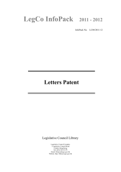 LegCo InfoPack Letters Patent 2011 - 2012