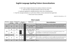 English-Language Spelling Pattern Generalizations