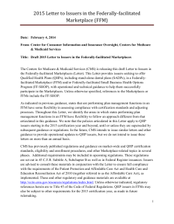 2015 Letter to Issuers in the Federally-facilitated Marketplace (FFM)