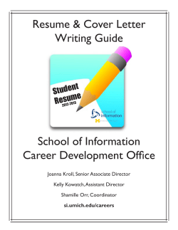 Resume &amp; Cover Letter Writing Guide School of Information Career Development Office