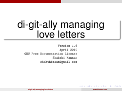 di-git-ally managing love letters Version 1.6 April 2010