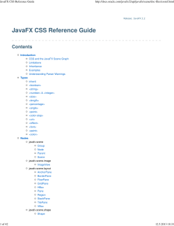 JavaFX CSS Reference Guide Contents