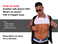 Dude my dude. Another talk about CSS? What’s to know?