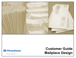 Customer Guide Mailpiece Design Presort Services