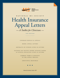 Health Insurance Appeal Letters — A Toolkit for Clinicians —
