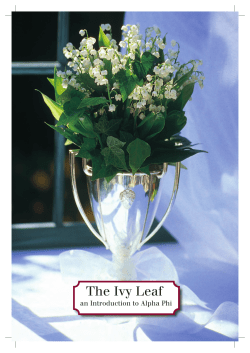 The Ivy Leaf an Introduction to Alpha Phi