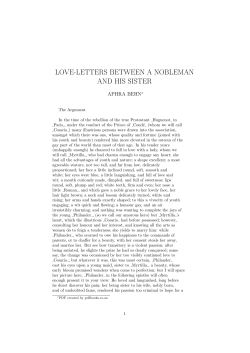LOVE-LETTERS BETWEEN A NOBLEMAN AND HIS SISTER APHRA BEHN
