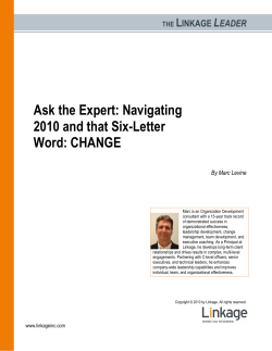 Ask the Expert: Navigating 2010 and that Six-Letter Word: CHANGE L