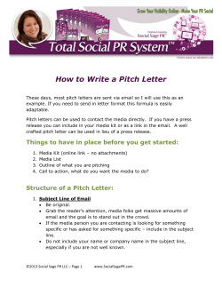 How to Write a Pitch Letter