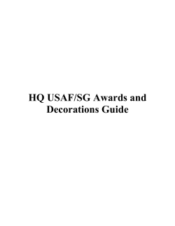 HQ USAF/SG Awards and Decorations Guide