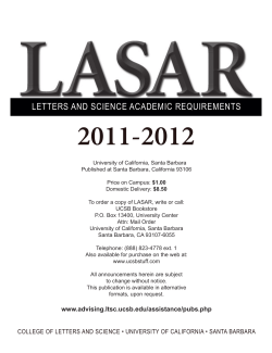 2011-2012 LETTERS AND SCIENCE ACADEMIC REQUIREMENTS
