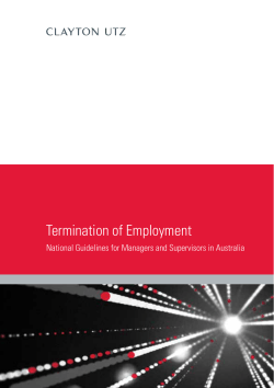 Termination of Employment National Guidelines for Managers and Supervisors in Australia
