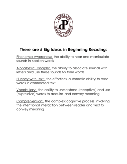 There are 5 Big Ideas in Beginning Reading: