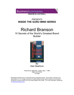 Richard Branson  INSIDE THE GURU MIND SERIES