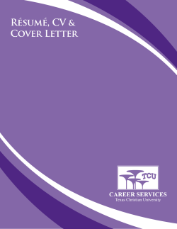 Résumé, CV &amp; Cover Letter