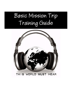 Basic Mission Trip Basic Mission Trip Training Training