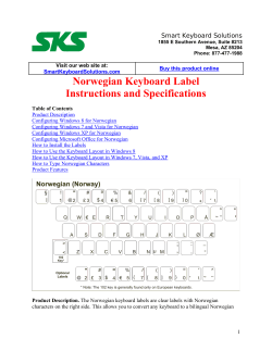 Norwegian Keyboard Label Instructions and Specifications Smart Keyboard Solutions