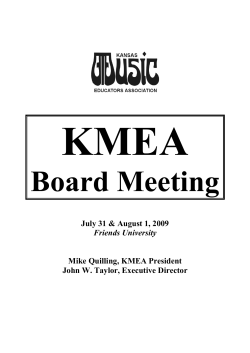 KMEA Board Meeting July 31 &amp; August 1, 2009